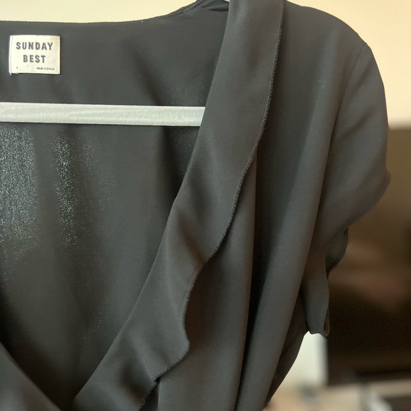 Aritzia Savoy Black Ruffle Mini Dress - Picture 4 of 5